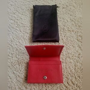 Red Leather Key & Card Holder